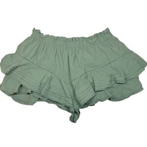 Aerie Womens XL Rock n Ruffle Skort Tiered Elastic Waist Green Casual Comfy Boho
